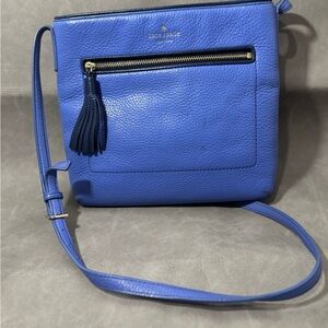 Kate Spade New York Blue Pebbled Leather Crossbody Bag | Adjustable Strap